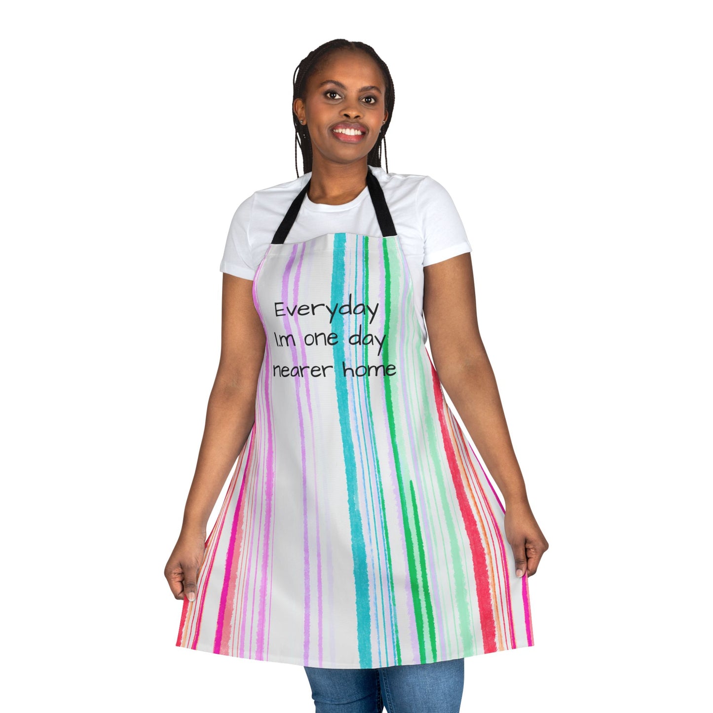 Watercolor Stripes Apron, 5-Color Straps Our Hearts our restless