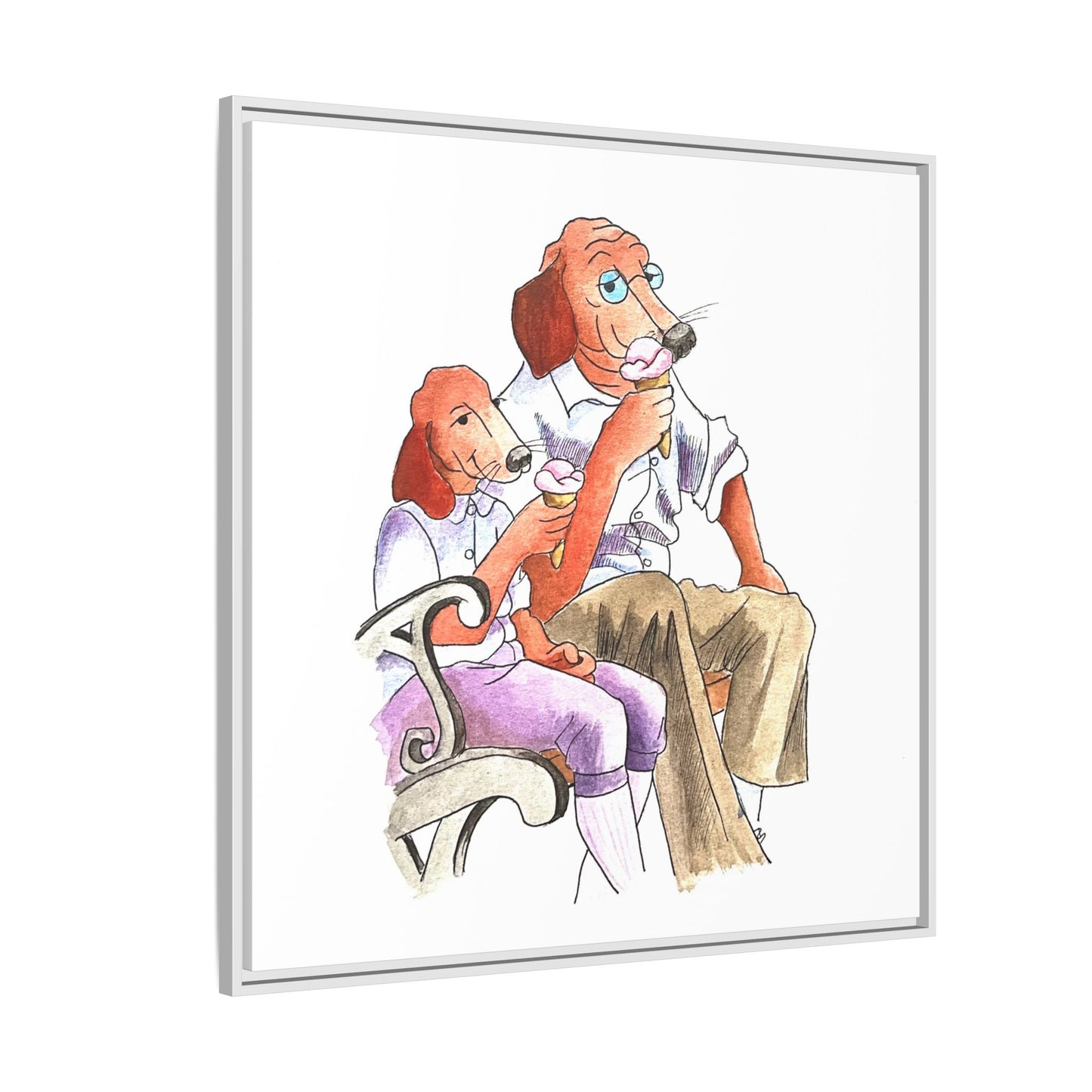 Dogi Fun Matte Canvas Framed