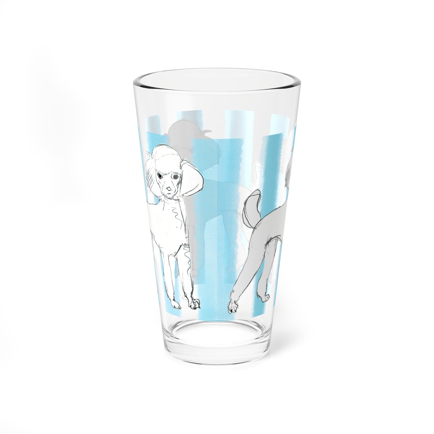 Dogi Fun Pint Glass, 16oz Poodle
