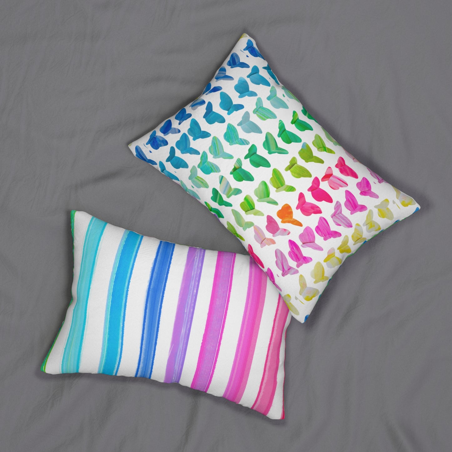 Butterfly Glide Lumbar Pillow Multicolor stripes