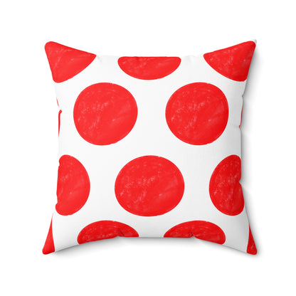 Polka Dot Palette Polyester Square Pillow red