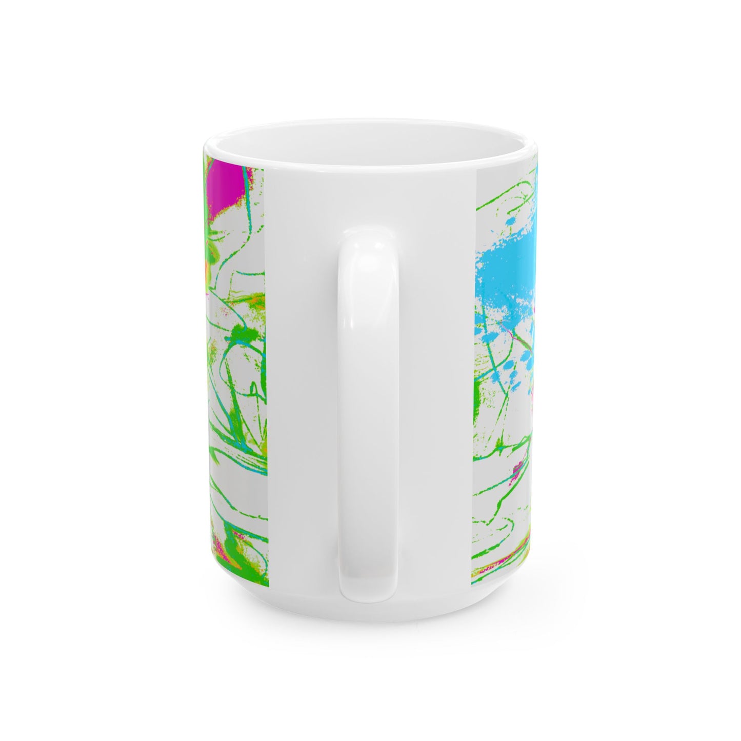 Inspirational Landscapes Ceramic Mug in Aqua and Bright Green "To grace - How great a debtor..."  Robert Rubinson, 11oz. 15oz.