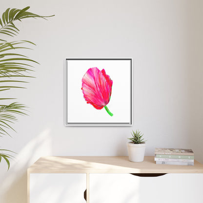 Dancing Tulips Matte Canvas, Framed (Multi-color) Raspberry Red