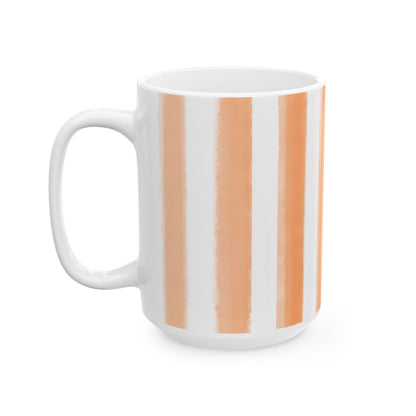 Watercolor Stripes Ceramic Mug Orange