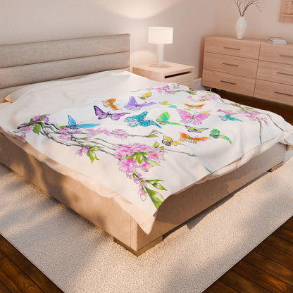 Blossom Glide Velveteen Plush Blanket