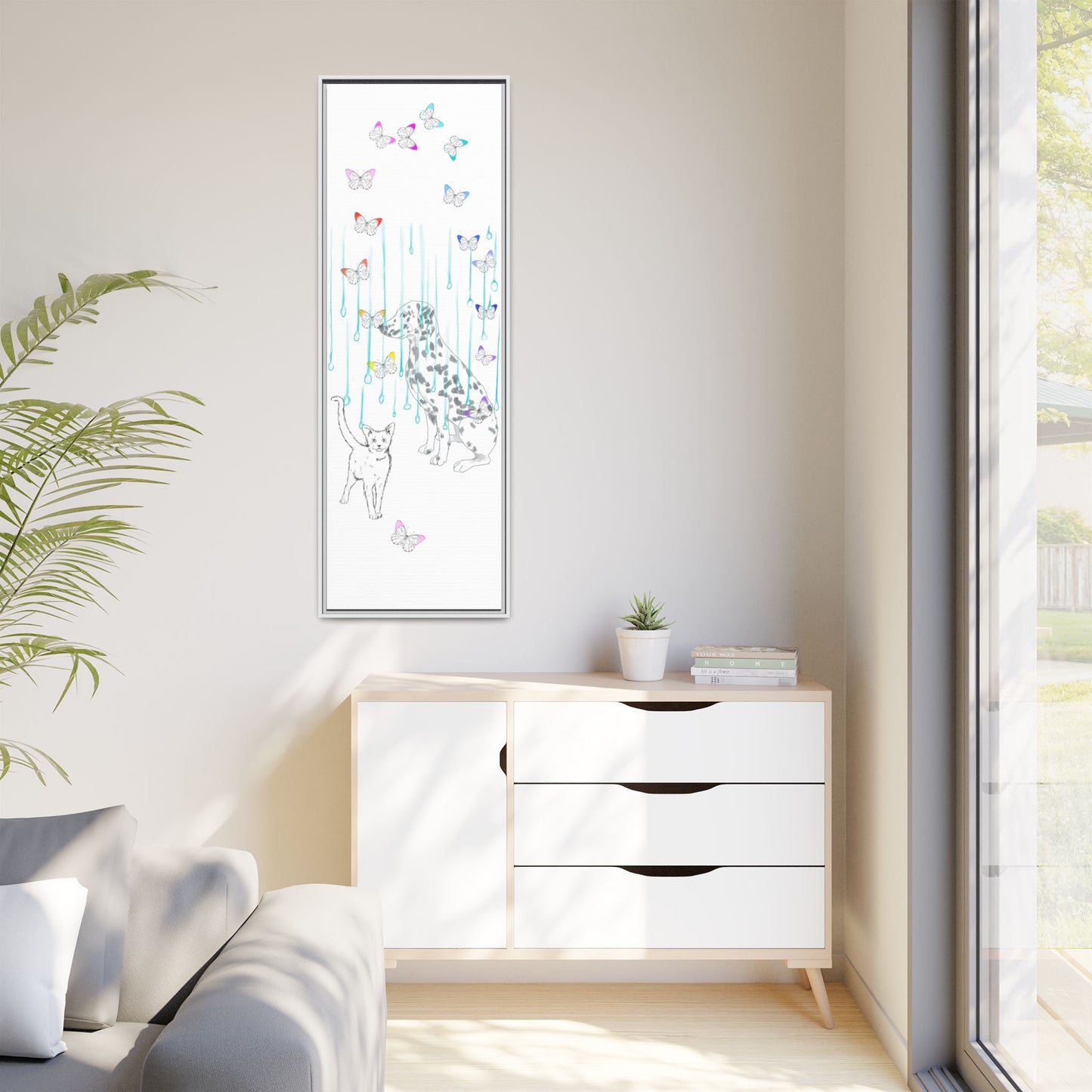 Butterfly Chroma Rain and Shine Matte Canvas, Framed (White)