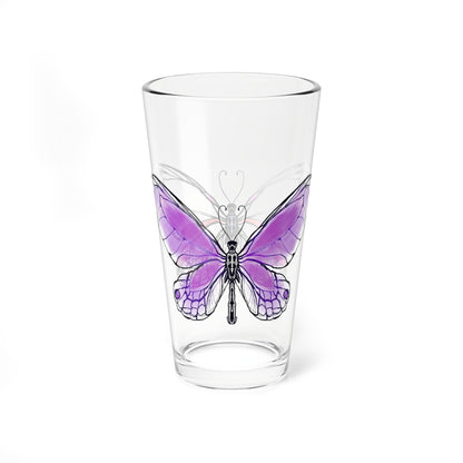 Mixing Glass, 16oz Butterfly Colorful Watercolor
