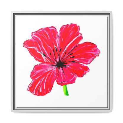 Dancing Tulips Matte Canvas, Framed  Red
