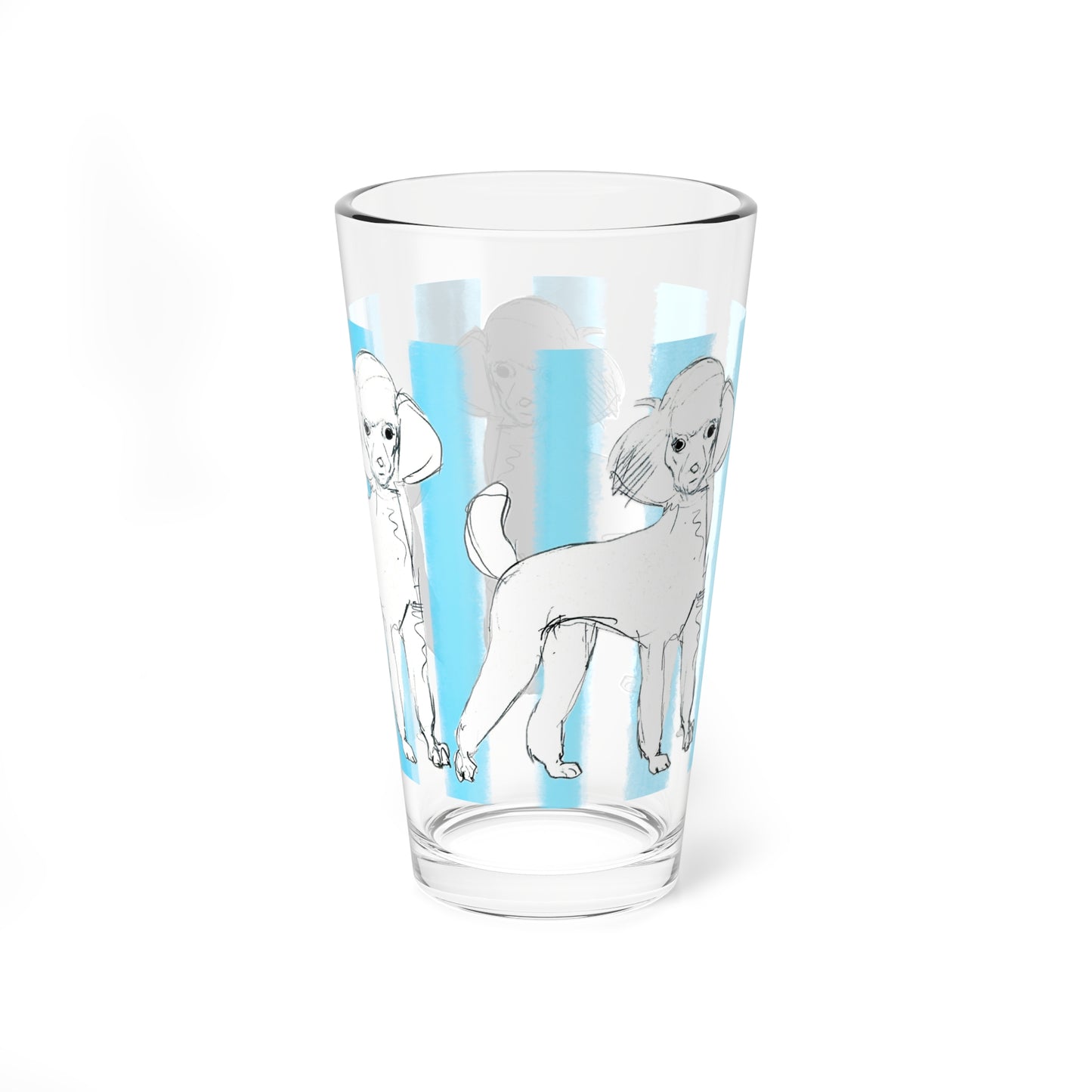 Dogi Fun Pint Glass, 16oz Poodle