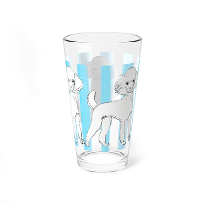 Dogi Fun Pint Glass, 16oz Poodle