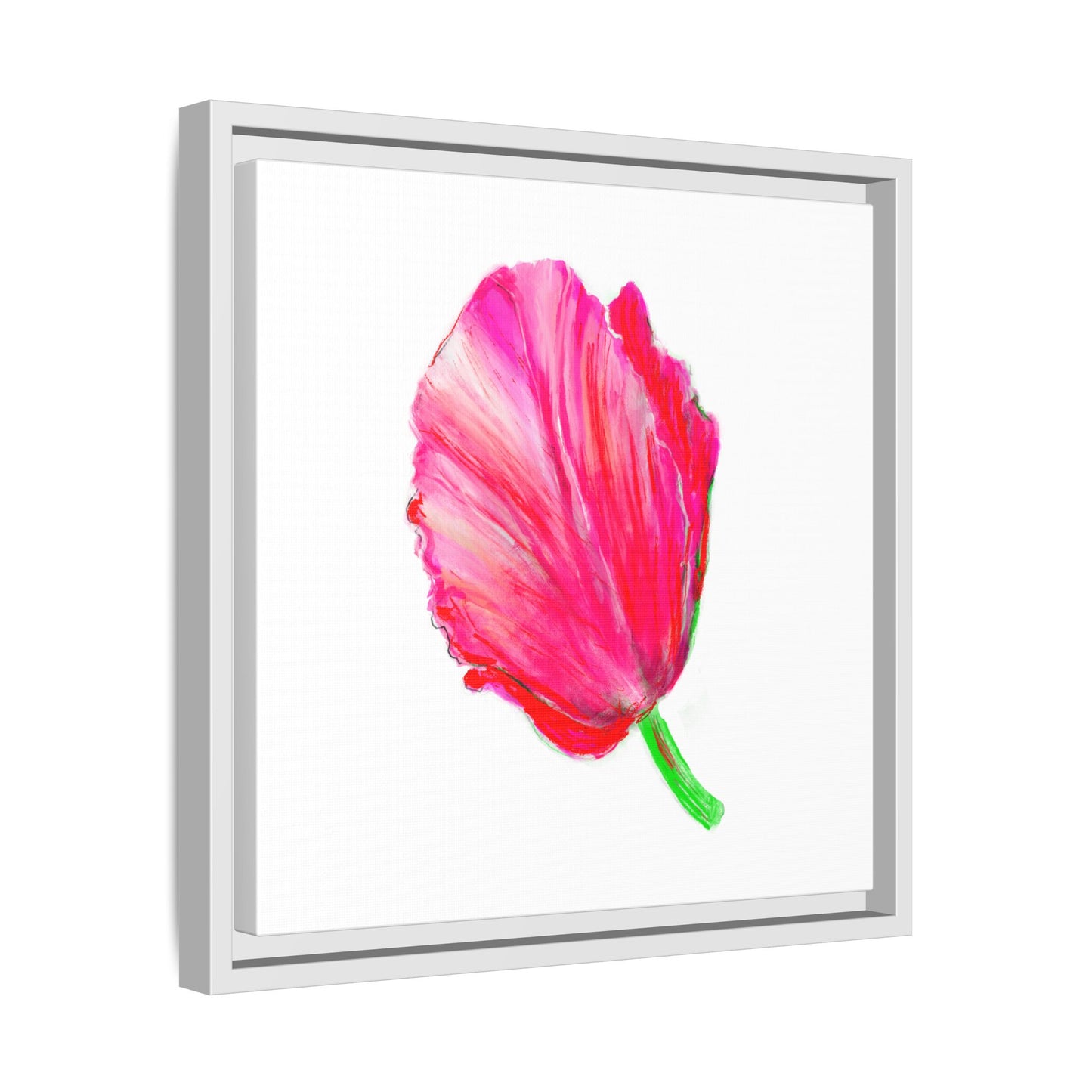 Dancing Tulips Matte Canvas, Framed (Multi-color) Raspberry Red