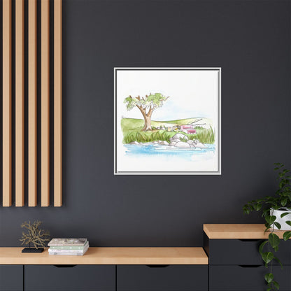 Kitty Fun Matte Canvas Framed