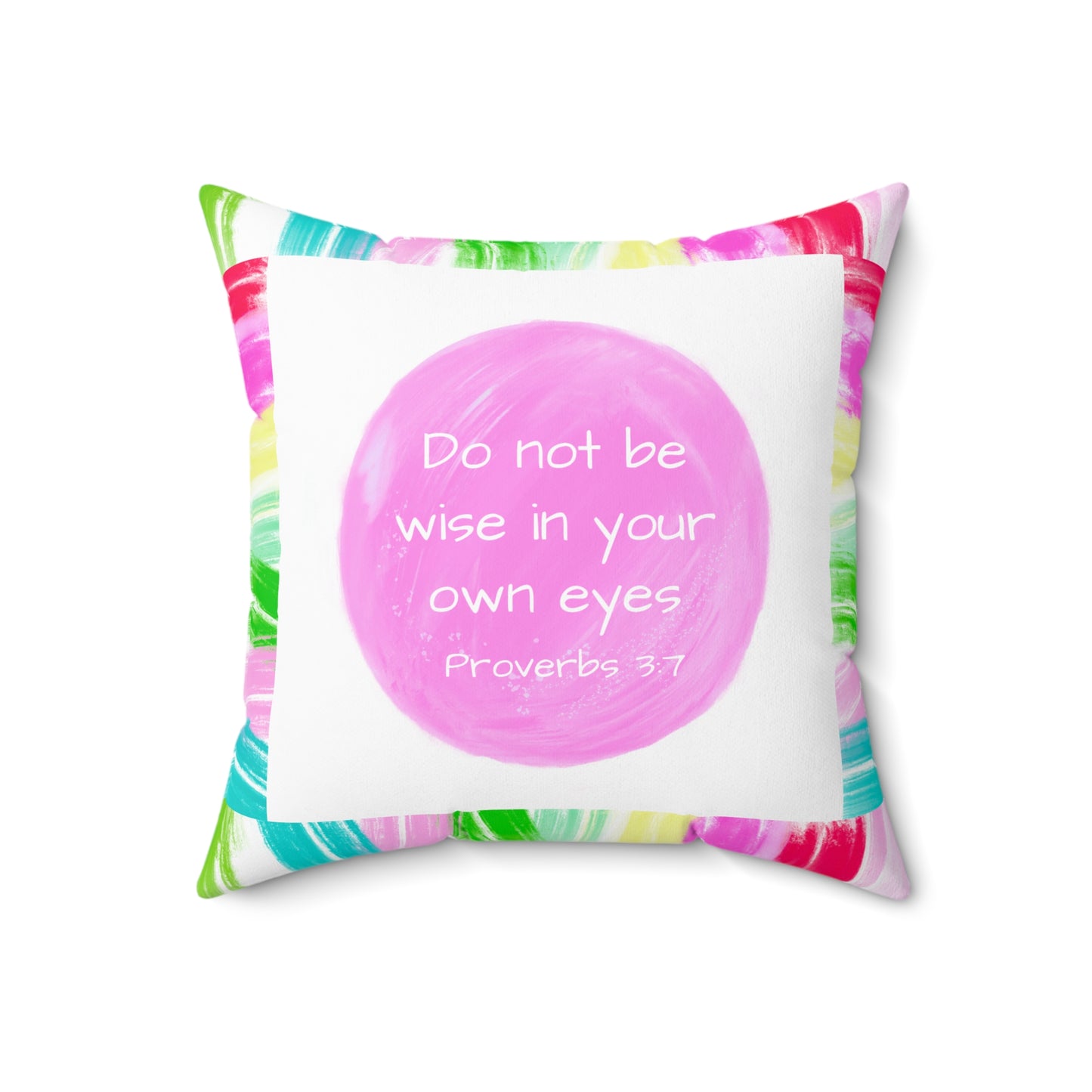 Mega Dot Polyester Square Pillow Do not be wise in your own eyes Birds