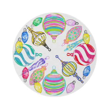 Rugs Christmas Watercolor Ornaments Round