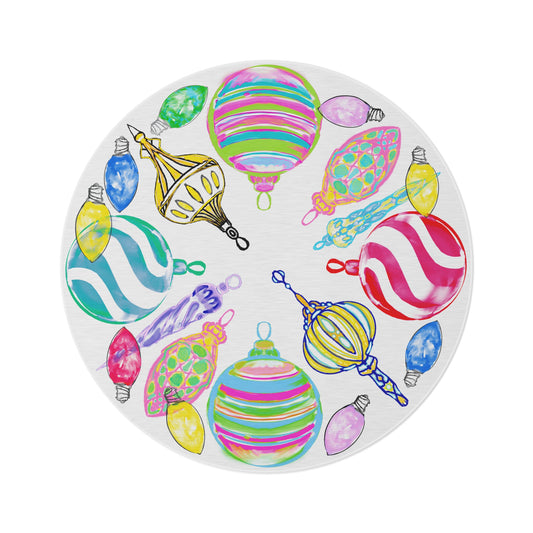 Rugs Christmas Watercolor Ornaments Round