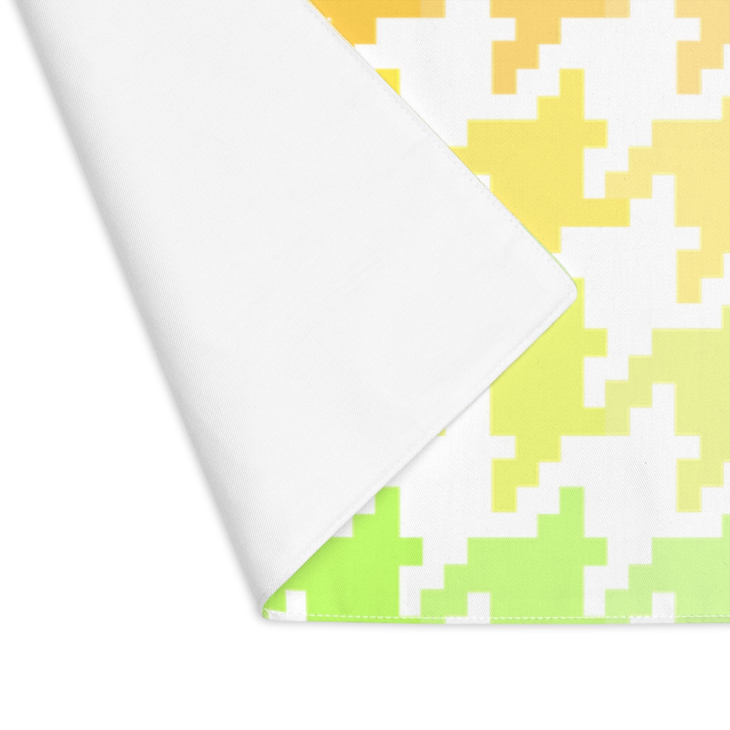 Houndstooth Fun , Cotton Twill Placemat, Orange/Yellow, Creamy White Fabric Background