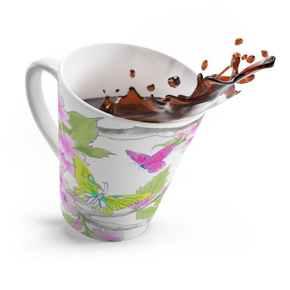 Butterfly Swing Latte Mug Aqua, Pink, Yellow
