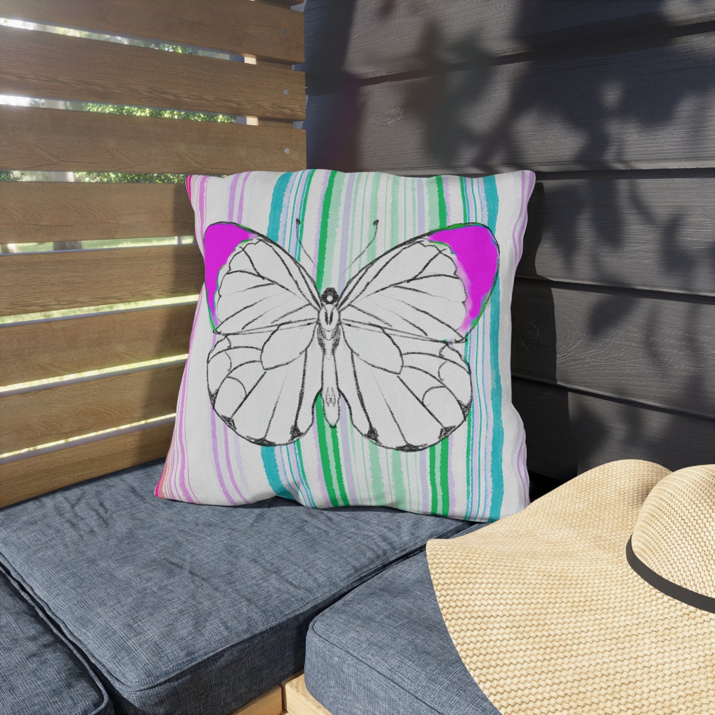 Pillows Outdoor Watercolor Butterfly Whimsy