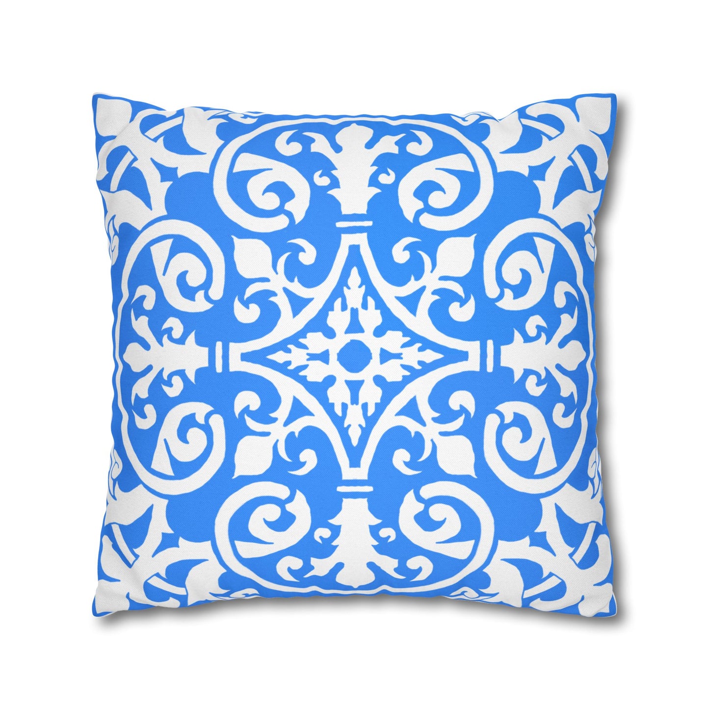 Blue and White Porcelain Square Pillowcase