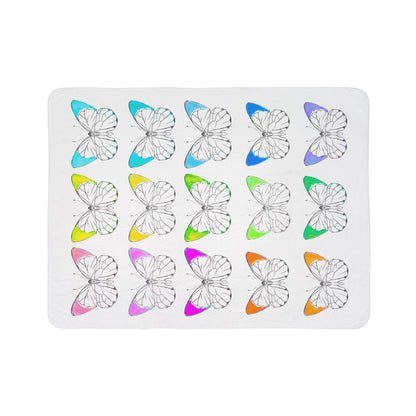 Fleece Sherpa Blanket Chromatic Flutter