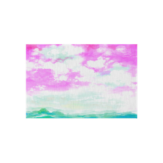 Joyful Landscapes Indoor/Outdoor Rug, Pink, Non-Slip