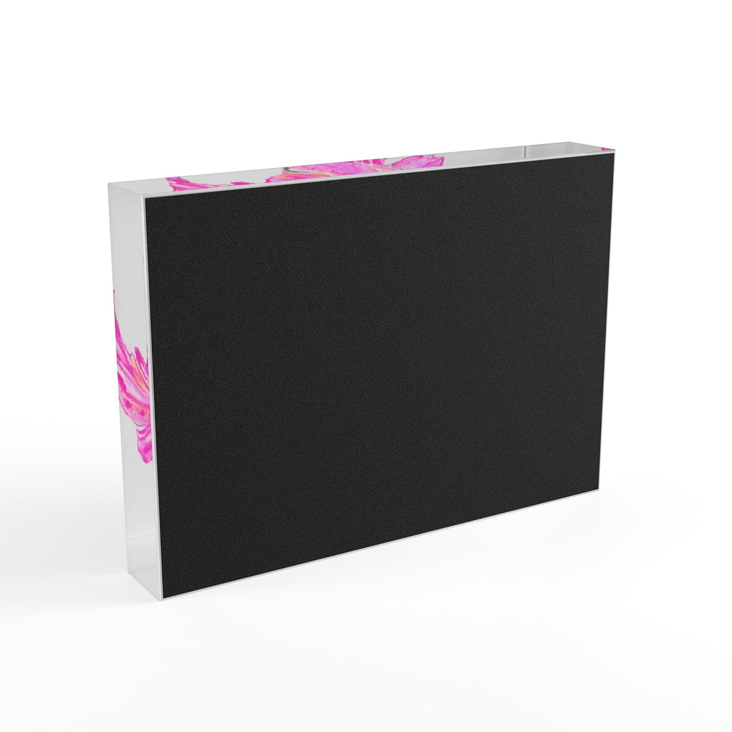 Dancing Tulips Acrylic Art Block Raspberry Pink