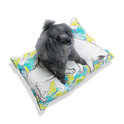 Dogi Butterfly Flutter Pet Bed, Yellow and Aqua