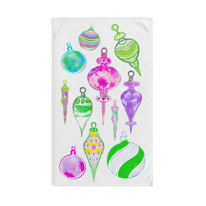 Christmas Hand Towels Watercolor Ornaments