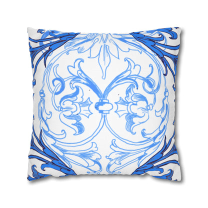 Blue and White Porcelain Square Pillowcase