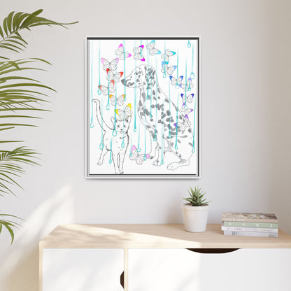 Butterfly Chroma Rain and Shine Matte Canvas, Framed (White)