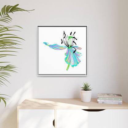 Dancing Tulips Matte Canvas, Framed (Multi-color) Aqua Blue