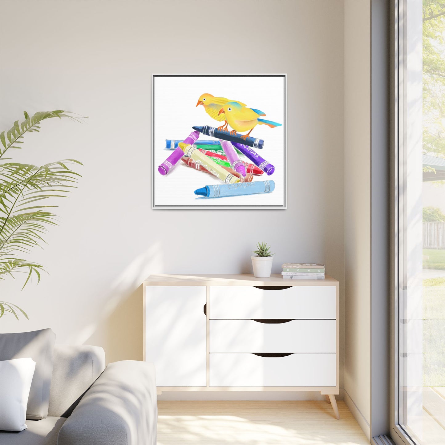 Jolly Birds Matte Canvas Framed