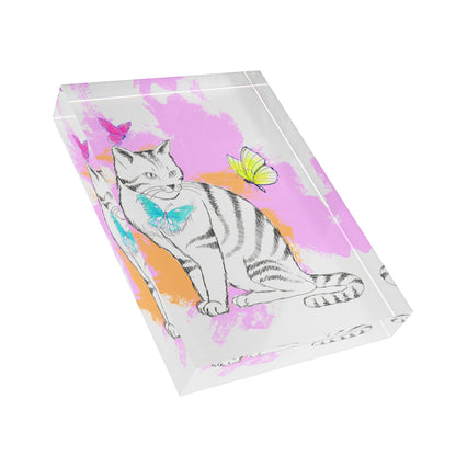 Kitty Flutter Acrylic Block
