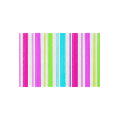 Butterfly Flutterstripe Outdoor Rug , Pinks, Greens, Aqua