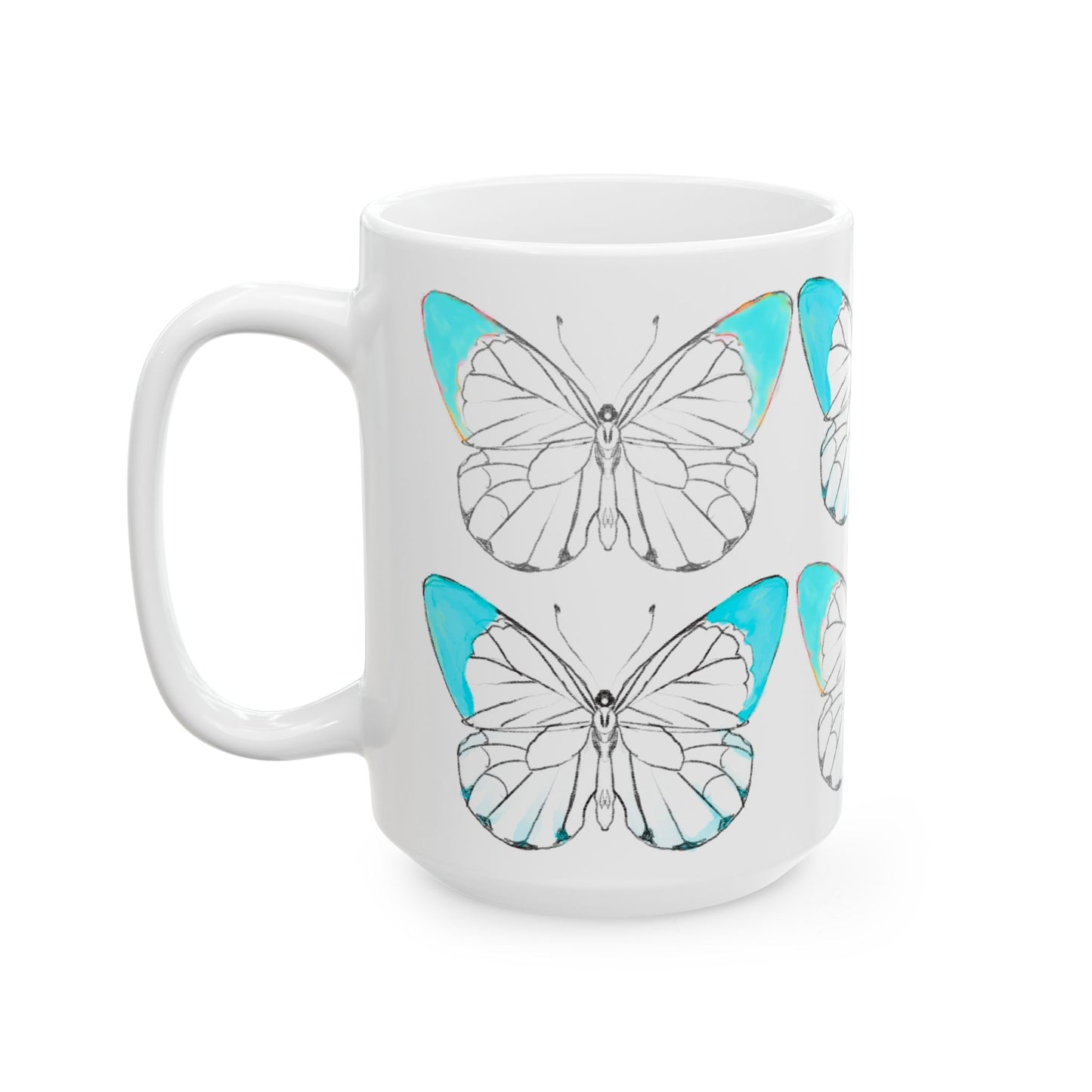 Chroma Ceramic Mug, (11oz, 15oz) Aqua