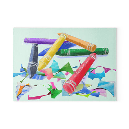 Glass Cutting Board Crayon Cut-Up