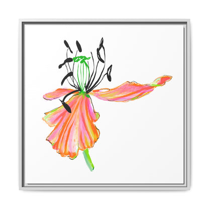 Dancing Tulips Matte Canvas, Framed (Multi-color) Orange