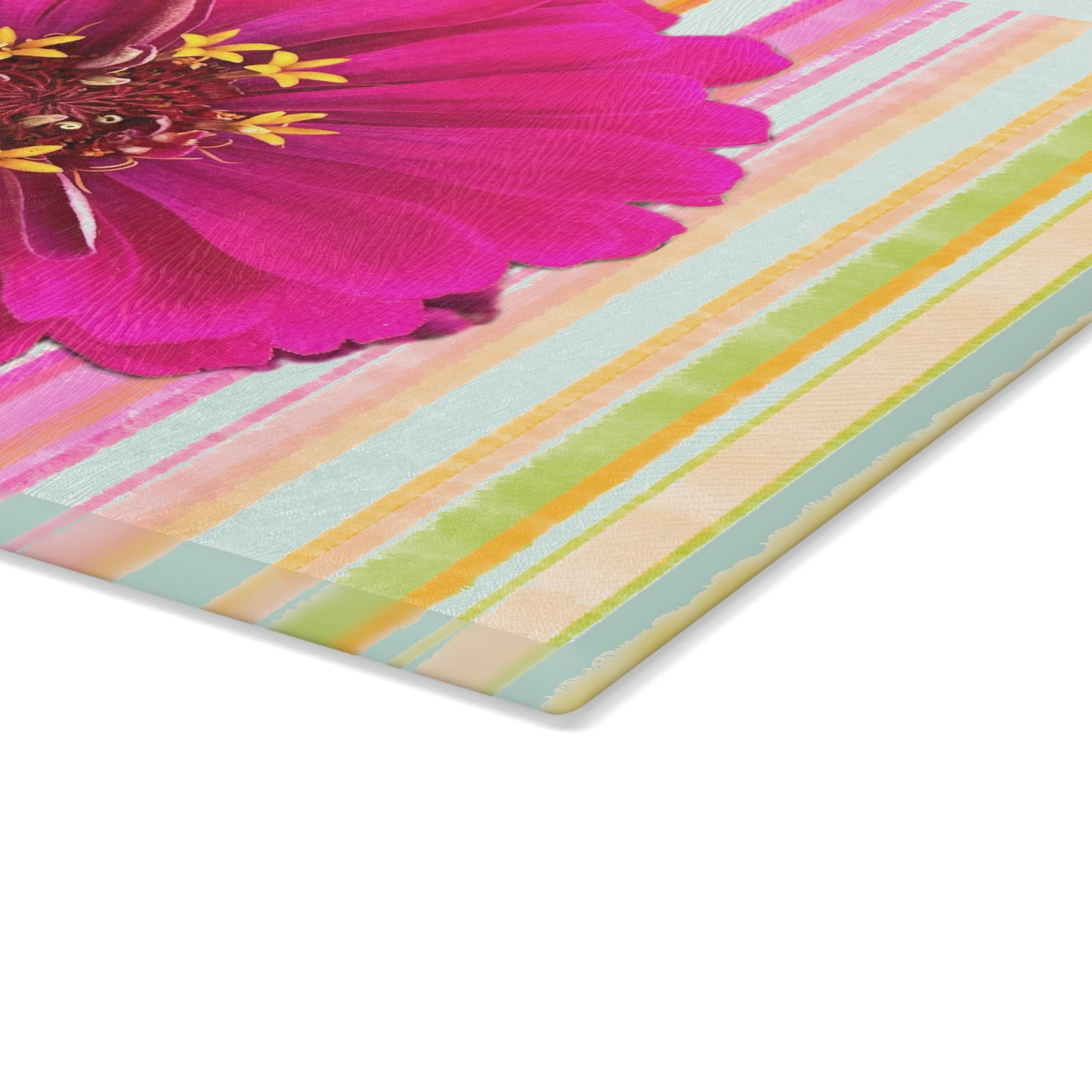 Glass Cutting Board Zinnia Fun