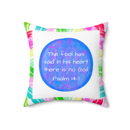 Mega  Dot Polyester Square Pillow The fool says there is no God Birds