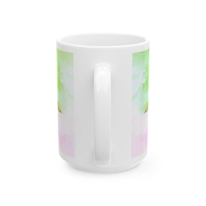 Zinnia Color Splash Mug Green “Dare to Be Humble”