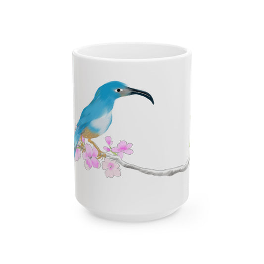 Jolly Birds Ceramic Mug, (11oz, 15oz) Blue