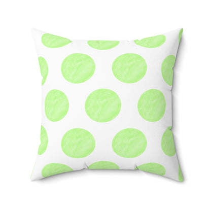 Polka Dot Palette Polyester Square Pillow Lime
