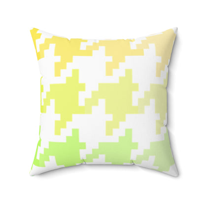Hounds Tooth Fun Pillow Yellow/Green