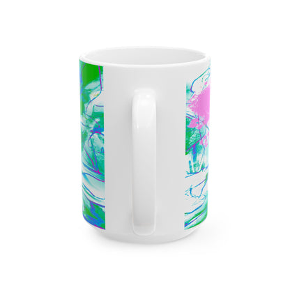 Inspirational Landscapes Ceramic Mug in Blue, Green and Pink