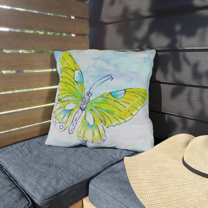 Outdoor Pillows Butterfly Yellow