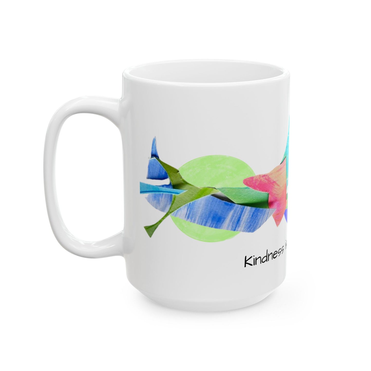 Pattern Play Mug Lime, Blue, Gray "Kindness is..."