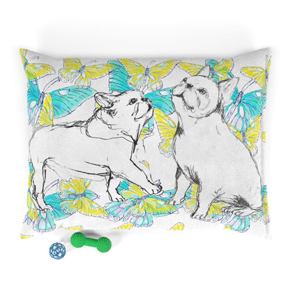 Dogi Butterfly Flutter Pet Bed, Yellow and Aqua
