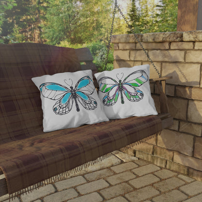Outdoor Pillows Lulu Butterflies Aqua