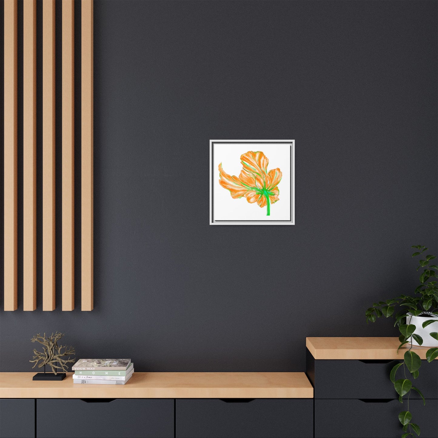 Dancing Tulips Matte Canvas, Framed (Multi-color) Orange