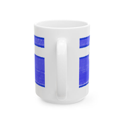 Mega Stripe Dogi Butterfly Flutter Ceramic Mug, (11oz, 15oz), Ultramarine Cocker Spaniel